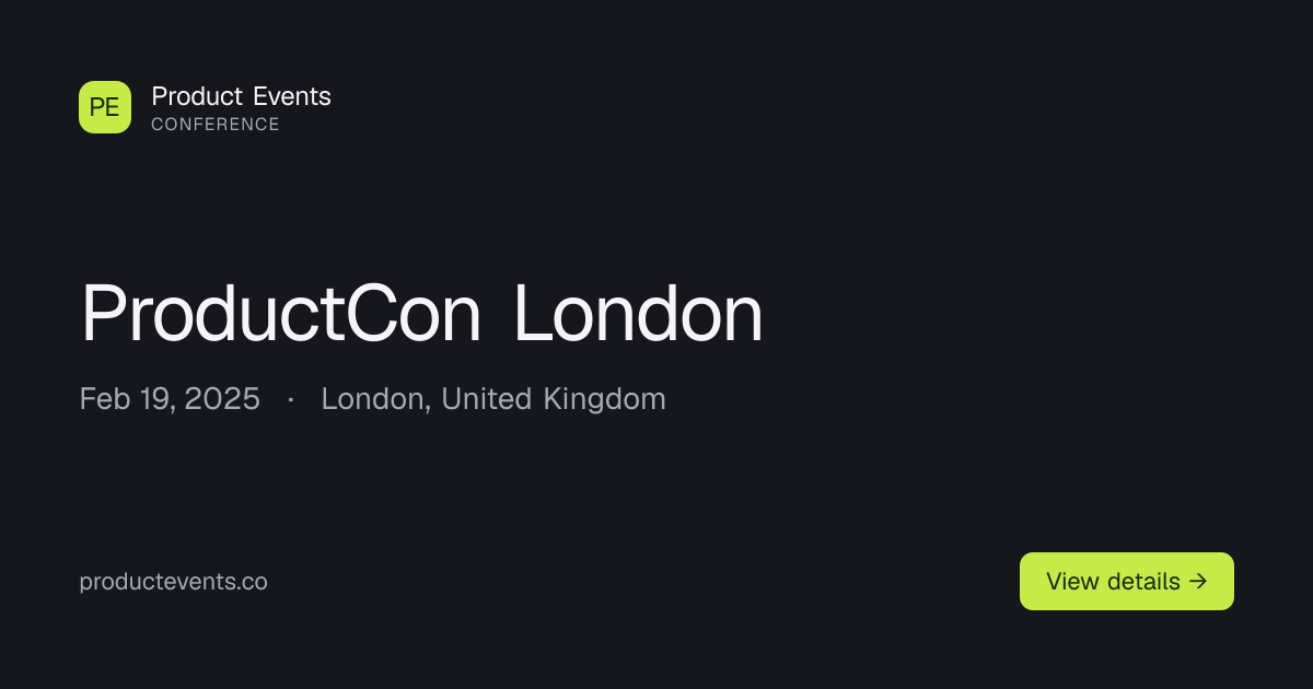 ProductCon London · Product Events